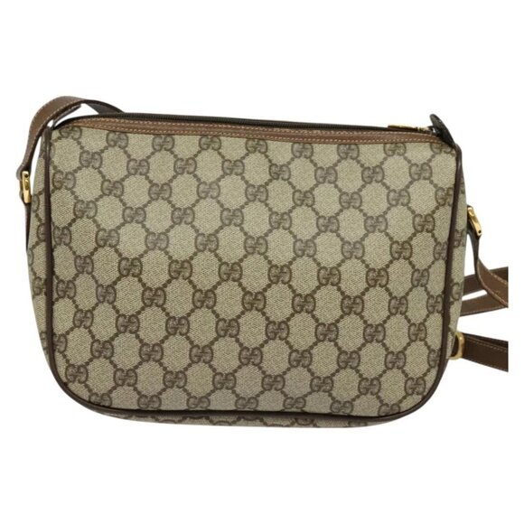 GUCCI GG Supreme Web Sherry Line Bag PVC Beige Gold 89 02 077 Auth 128012 - Picture 2 of 16